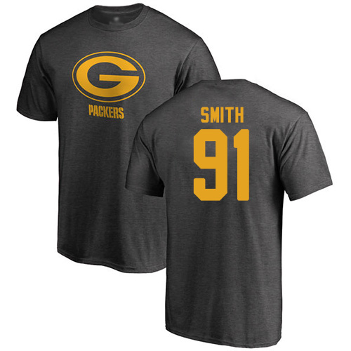 Men Green Bay Packers Ash #91 Smith Preston One Color Nike NFL T Shirt->green bay packers->NFL Jersey
